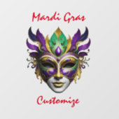 Mardi Gras Mask Thunder_Cove Fensteraufkleber (Blatt)