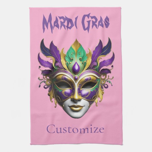 Mardi Gras Mask Thunder_Cove Geschirrtuch (Vertikal)