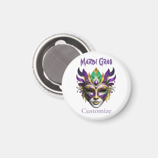 Mardi Gras Mask Thunder_Cove Magnet (Vorderseite/Rückseite)