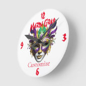 Mardi Gras Mask Thunder_Cove Runde Wanduhr (Winkel)