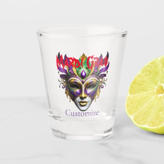 Mardi Gras Mask Thunder_Cove Schnapsglas (Vorderseite)