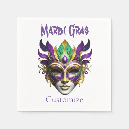 Mardi Gras Mask Thunder_Cove Serviette (Vorderseite)