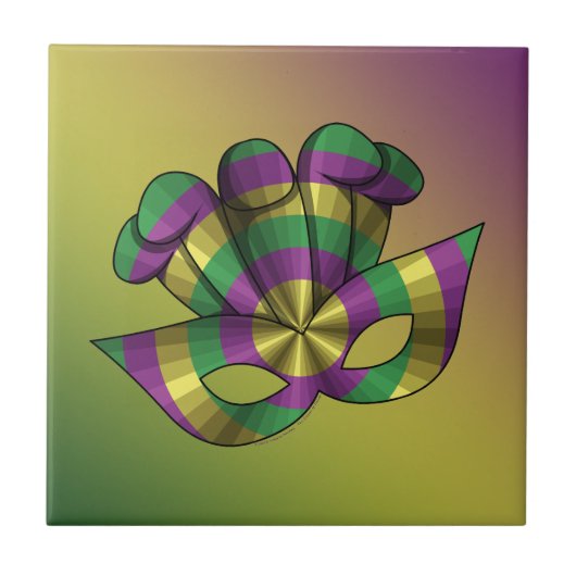 Mardi Gras Mask Tile Fliese (Vorderseite)