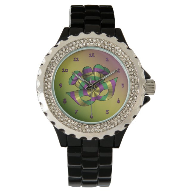 Mardi Gras Mask Watch Armbanduhr (Vorderseite)