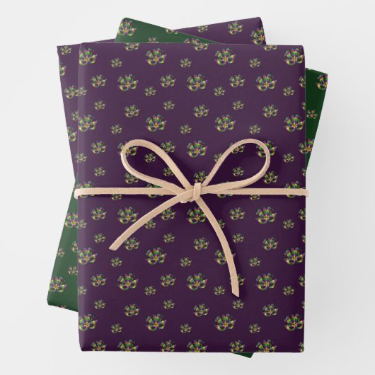 Mardi Gras Mask Wrapping Paper Set Geschenkpapier Set (Beispiel)