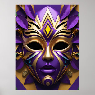 Mardi Gras Maske 1 Karneval Spirit Poster