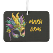 Mardi Gras Maske auf schwarzen Imitaten Wrapped Ca Autolufterfrischer (Rückseite)