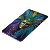 Mardi Gras Maske Beads Karneval Custom Text Magnet (Linke Seite)