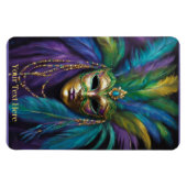Mardi Gras Maske Beads Karneval Custom Text Magnet (Horizontal)