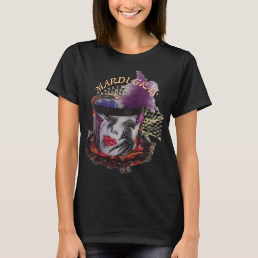 Mardi Gras Maske Bunt T-Shirt (Vorderseite)