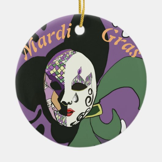 Mardi Gras maske Cake Keramik Ornament (Vorne)