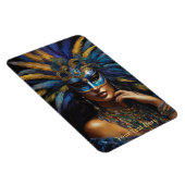 Mardi Gras Maske Feathers Beads Custom Text Lady Magnet (Rechte Seite)