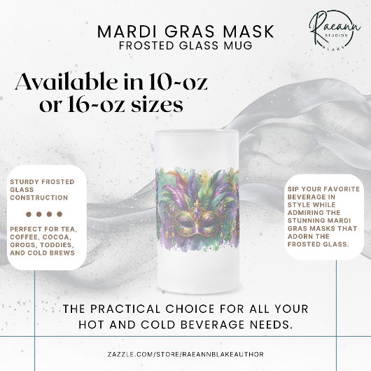 Mardi Gras Maske Frostglas Tasse