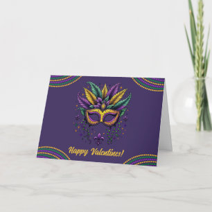 Mardi Gras Maske für Valentine Feiertagskarte