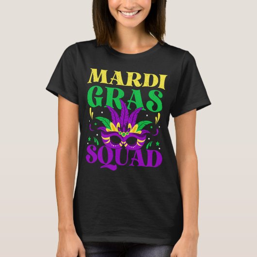 Mardi Gras Maske Kostüm Mardi Gras Squad Männer Fr T-Shirt (Vorderseite)