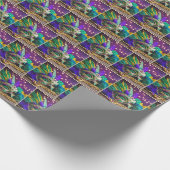 Mardi Gras Maske mit Federn Geschenkpapier (Ecke)