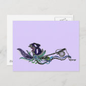 Mardi Gras Maske mit Taschenuhr Postkarte (Vorne/Hinten)