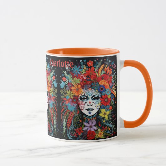 Mardi Gras Maske Name Blume hinzufügen Adresse Tasse (Rechts)