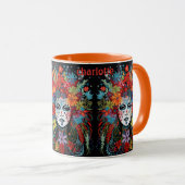 Mardi Gras Maske Name Blume hinzufügen Adresse Tasse (VorderseiteRechts)