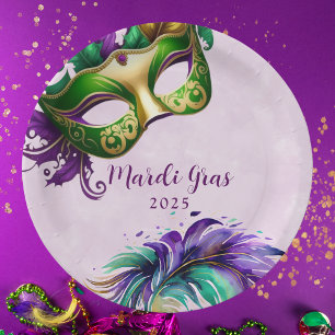 Mardi Gras Maske  Pappteller