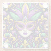 Mardi Gras maske/perlen/Lilie Glasuntersetzer (Rückseite)