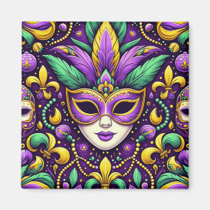 Mardi Gras maske/perlen/Lilie Magnet