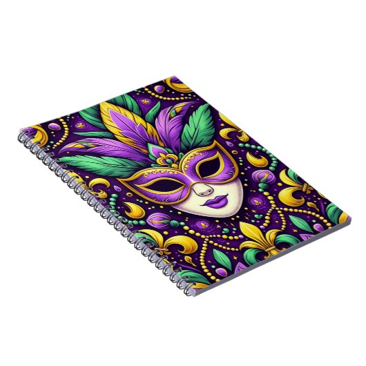 Mardi Gras maske/perlen/Lilie Notizblock (Rechte Seite)