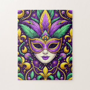 Mardi Gras maske/perlen/Lilie Puzzle