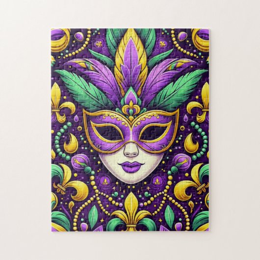 Mardi Gras maske/perlen/Lilie Puzzle (Vertikal)