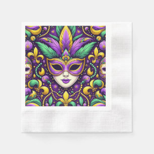 Mardi Gras maske/perlen/Lilie Serviette