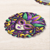 Mardi Gras maske/perlen/Lilie Untersetzer (angewinkelt)