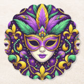 Mardi Gras maske/perlen/Lilie Untersetzer (Vorderseite)
