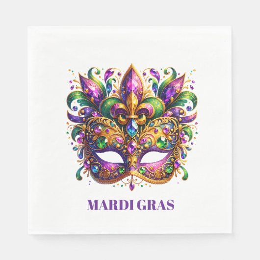 Mardi Gras-Maske  Serviette (Vorderseite)