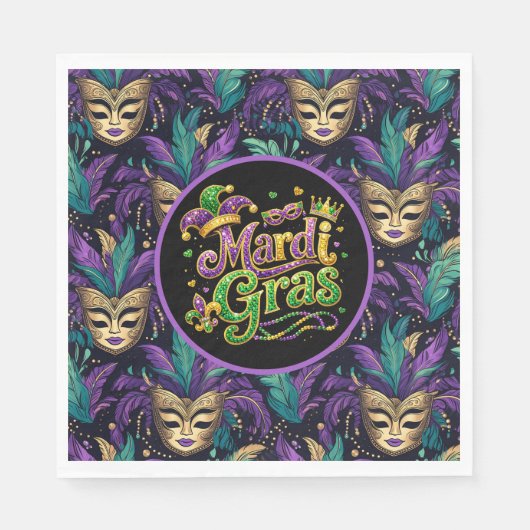 Mardi Gras Maske  Serviette (Vorderseite)