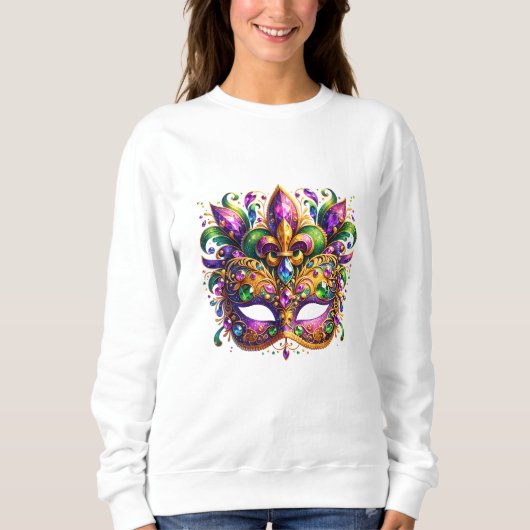 Mardi Gras Maske Sweatshirt (Vorderseite)