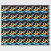 Mardi Gras Maske und Confetti auf schwarz Geschenkpapier (Flach)