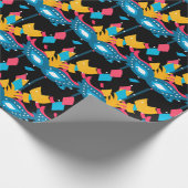 Mardi Gras Maske und Confetti auf schwarz Geschenkpapier (Ecke)