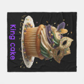 Mardi Gras Masked Cupcake Celebration Fleecedecke (Vorderseite (Horizontal))
