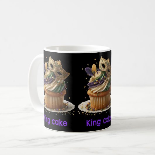 Mardi Gras Masked Cupcake Celebration Kaffeetasse (Vorderseite Links)