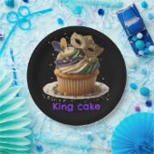 Mardi Gras Masked Cupcake Celebration Pappteller (Party)