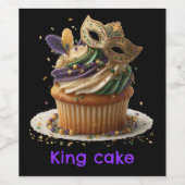 Mardi Gras Masked Cupcake Celebration Weinetikett (Einzelnes Label)