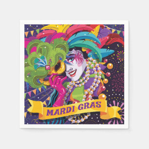 Mardi Gras Masked Poster Serviette
