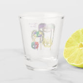 Mardi Gras Masken 1 Schnapsglas (Rückseite)