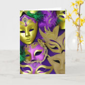 Mardi Gras Masken Bereit zum Party? Karte (Gelbe Blume)