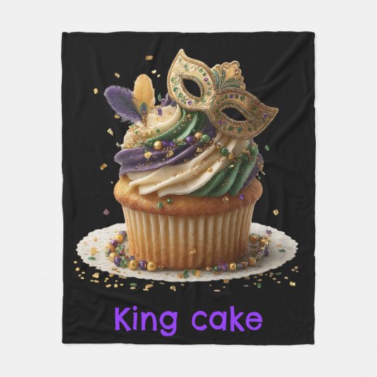 Mardi Gras Masken-Cupcake-Feier Fleecedecke (Vorderseite)