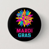 Mardi Gras Masken-Feier-Button Button (Vorderseite)
