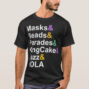 Mardi gras Masken Perlen Paraden Königcake Jazz no T-Shirt