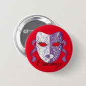 Mardi gras masken Thunder_Cove Button (Vorne & Hinten)