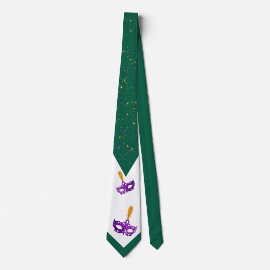 Mardi Gras Masken und Konfettis Krawatte (Vorderseite)