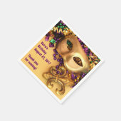 Mardi Gras Masken und Perlen Papier Napkins Serviette (Ecke)